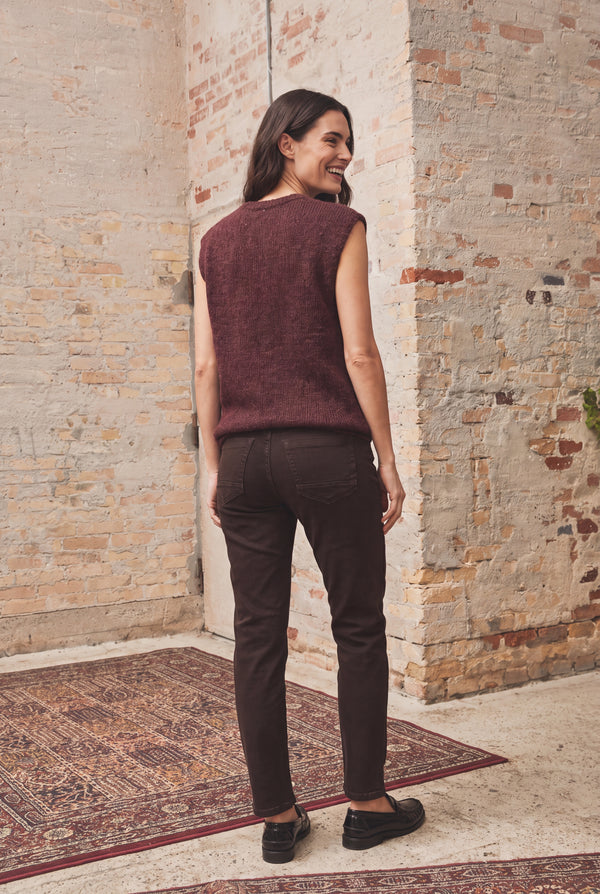 I SAY Cosima Waistcoat Knitwear N69 Wine Melange