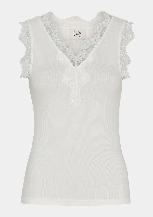 I SAY Dee Lace Top Tops 100 White