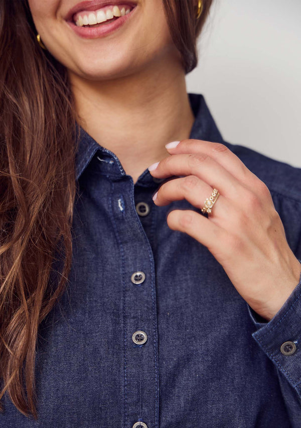 I SAY Diva Cropped Shirt Shirts 662 Dark denim
