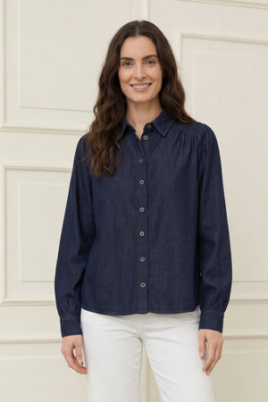 I SAY Diva Cropped Shirt Shirts 662 Dark denim