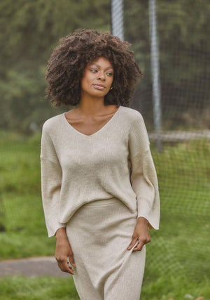 I SAY Dora Knit Pullover Knitwear 111 Sand Melange