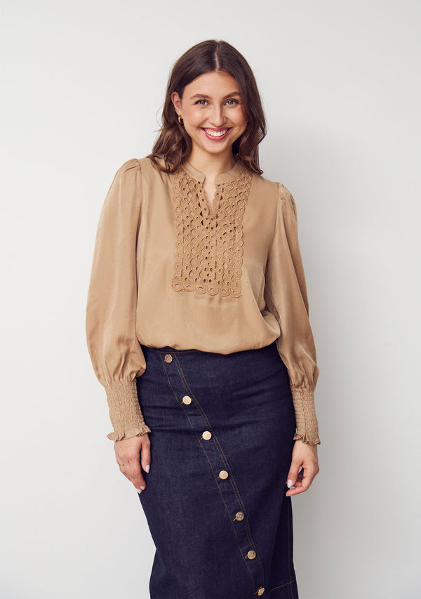 I SAY Emily Blouse Blouses 321 Luxury Camel