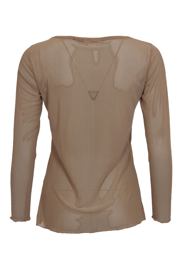 I SAY Fifi Mesh l/s O-Neck Tops 144 Cuban Sand