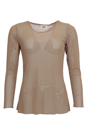 I SAY Fifi Mesh l/s O-Neck Tops 144 Cuban Sand