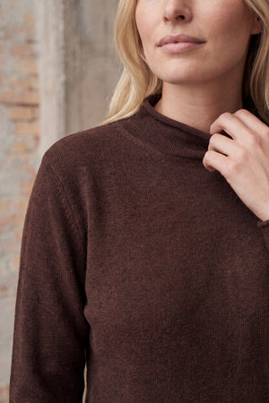 I SAY Frigga A-Shape Pullover Knitwear 357 Dark Brown Melange