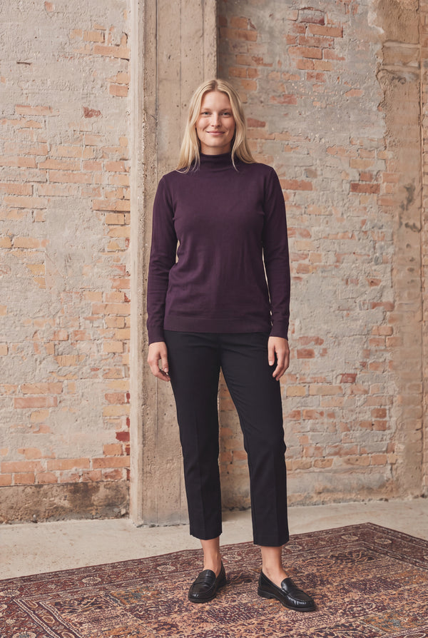 I SAY Frigga A-Shape Pullover Knitwear 419 Aubergine