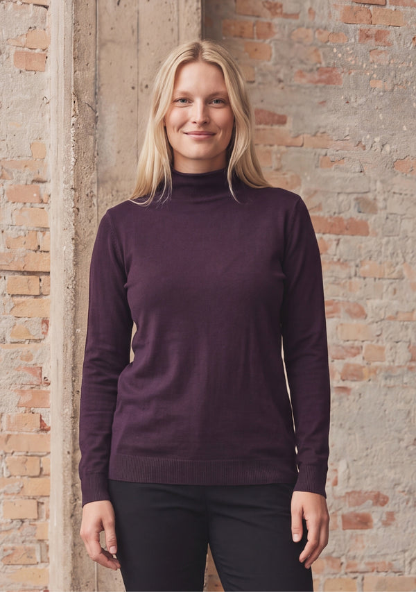 I SAY Frigga A-Shape Pullover Knitwear 419 Aubergine