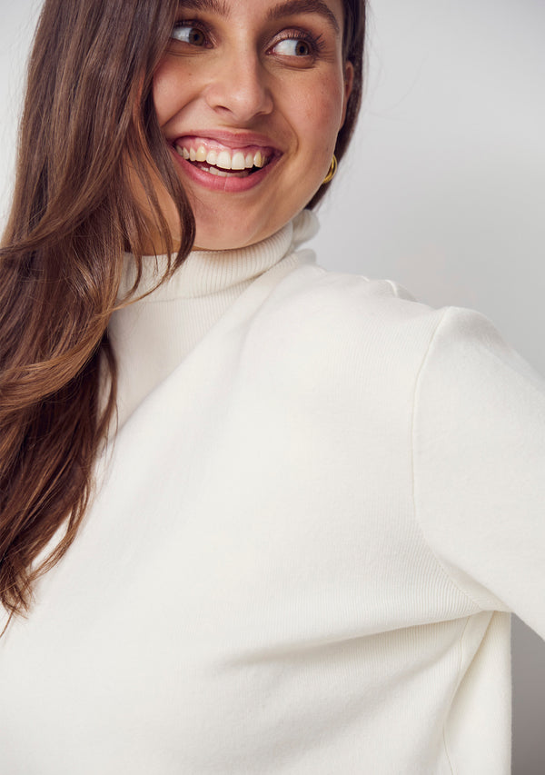I SAY Frigga Flounce Knit Knitwear 101 Broken White