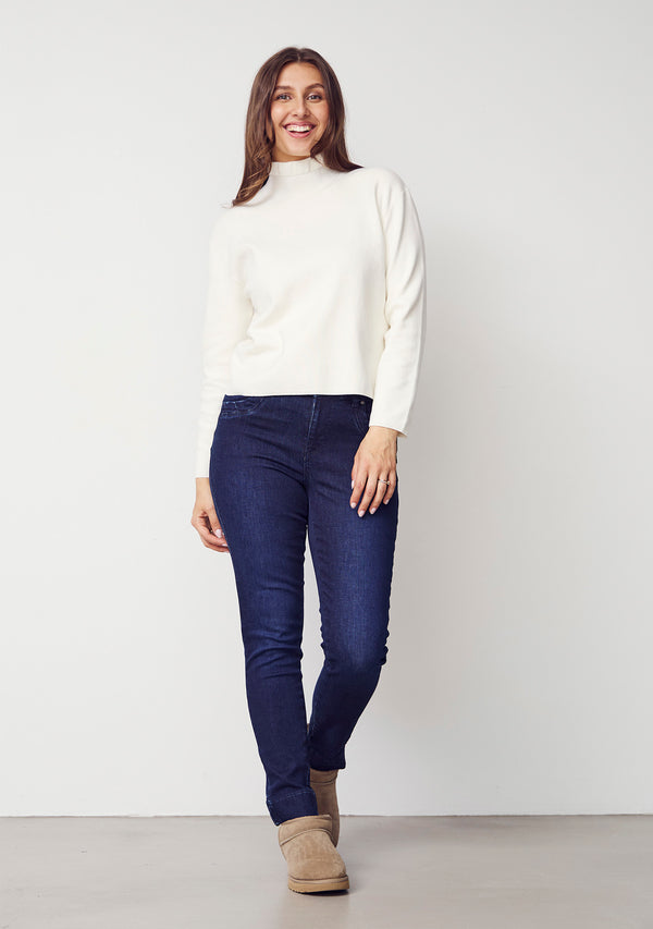 I SAY Frigga Flounce Knit Knitwear 101 Broken White