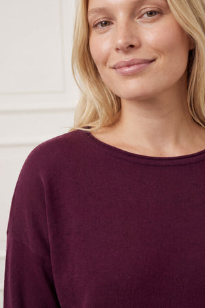 I SAY Frigga Knit Pullover Knitwear 419 Aubergine
