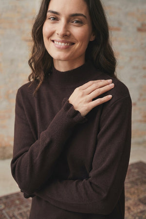 I SAY Frigga New Pullover Knitwear 357 Dark Brown Melange