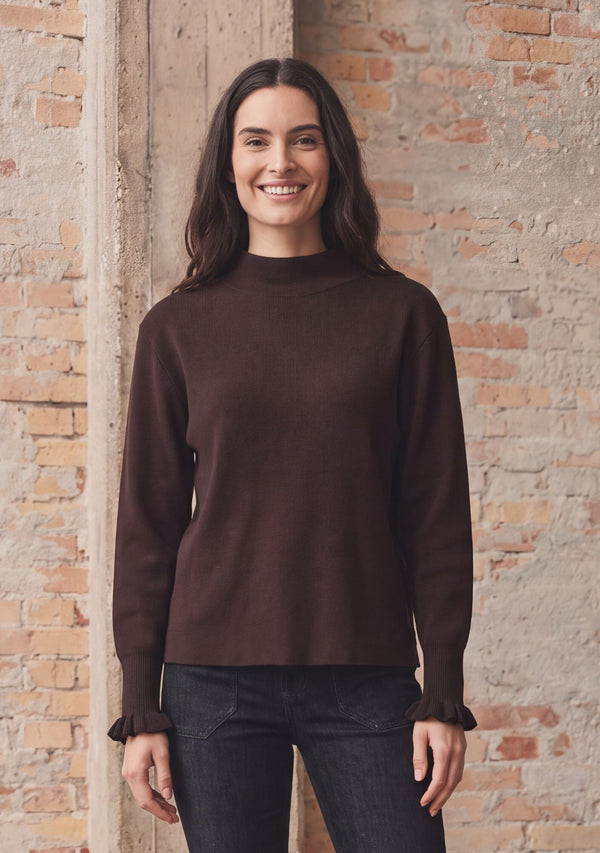 I SAY Frigga New Pullover Knitwear 357 Dark Brown Melange