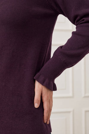 I SAY Frigga New Pullover Knitwear 419 Aubergine