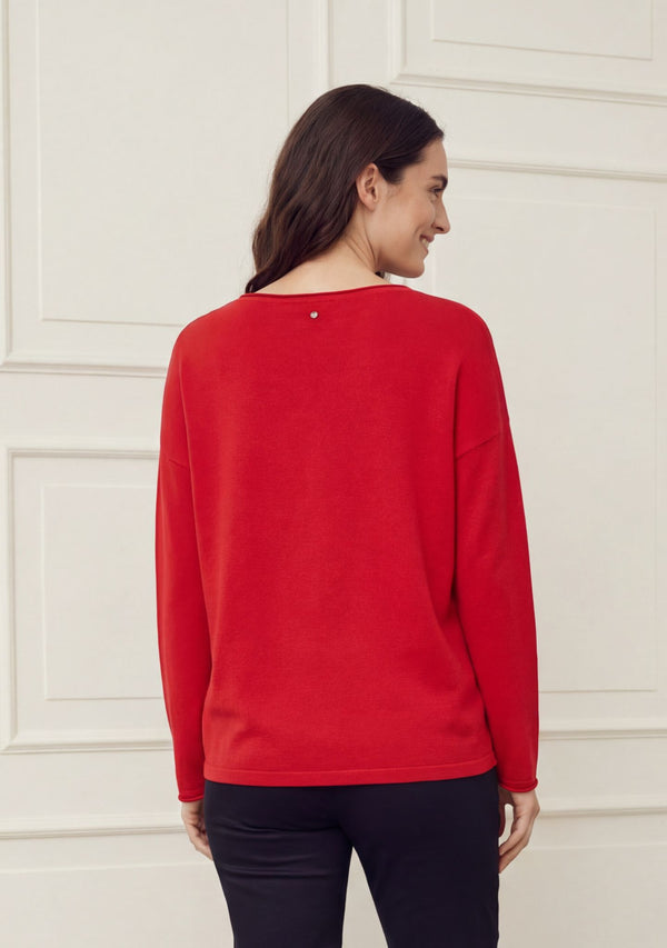 I SAY Frigga V-Neck Knitwear 432 Fresh Red