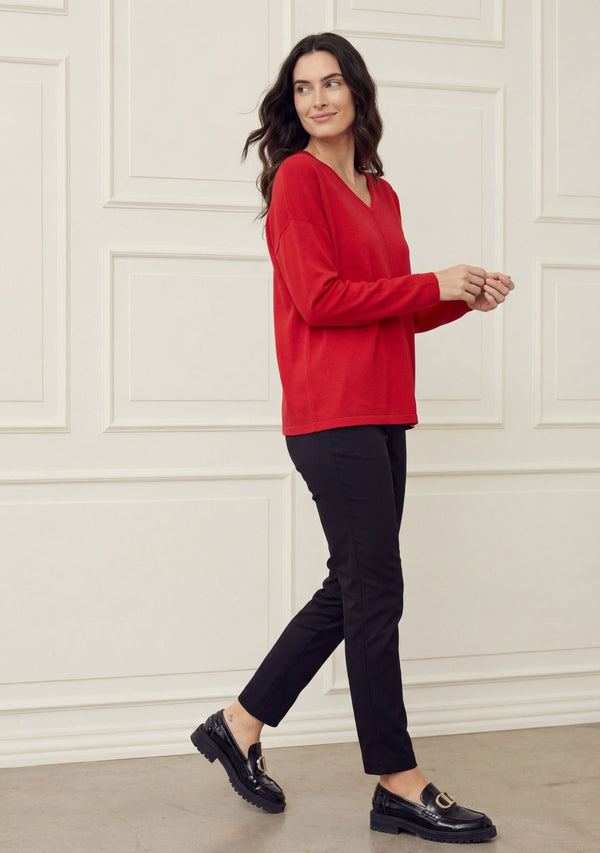 I SAY Frigga V-Neck Knitwear 432 Fresh Red