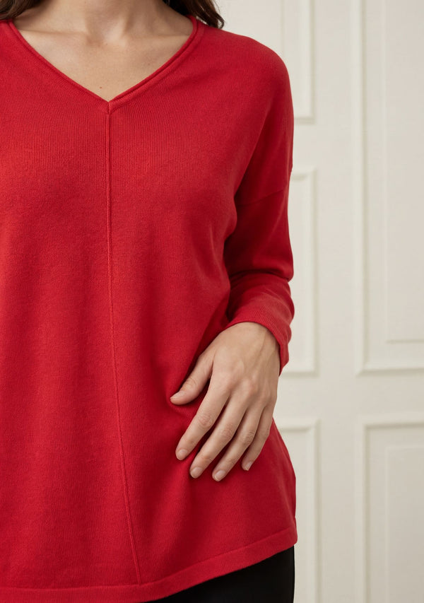 I SAY Frigga V-Neck Knitwear 432 Fresh Red