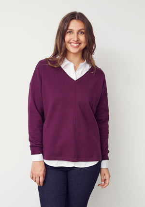 I SAY Frigga V-Neck Knitwear 434 Wine