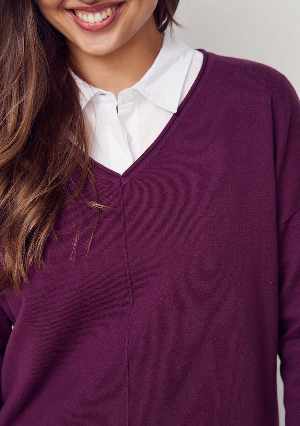 I SAY Frigga V-Neck Knitwear 434 Wine
