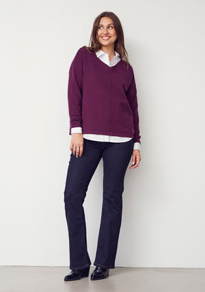I SAY Frigga V-Neck Knitwear 434 Wine