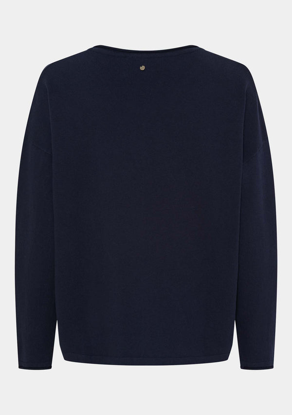 I SAY Frigga V-Neck Knitwear 640 Navy