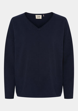 I SAY Frigga V-Neck Knitwear 640 Navy