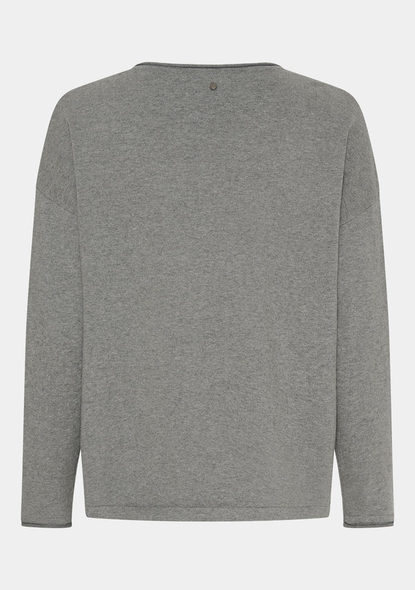 I SAY Frigga V-Neck Knitwear 947 Grey Melange