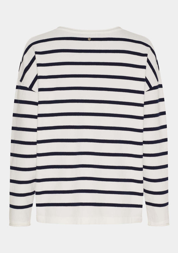 I SAY Frigga V-Neck Knitwear A47 Nautic Stripe