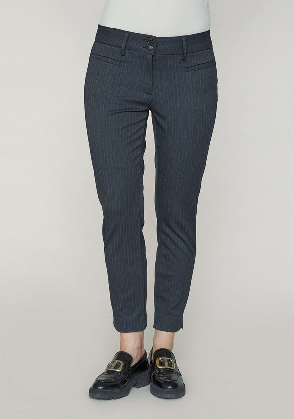 I SAY Genova Striped Pant Pants K51 Dark Grey Pinstripe