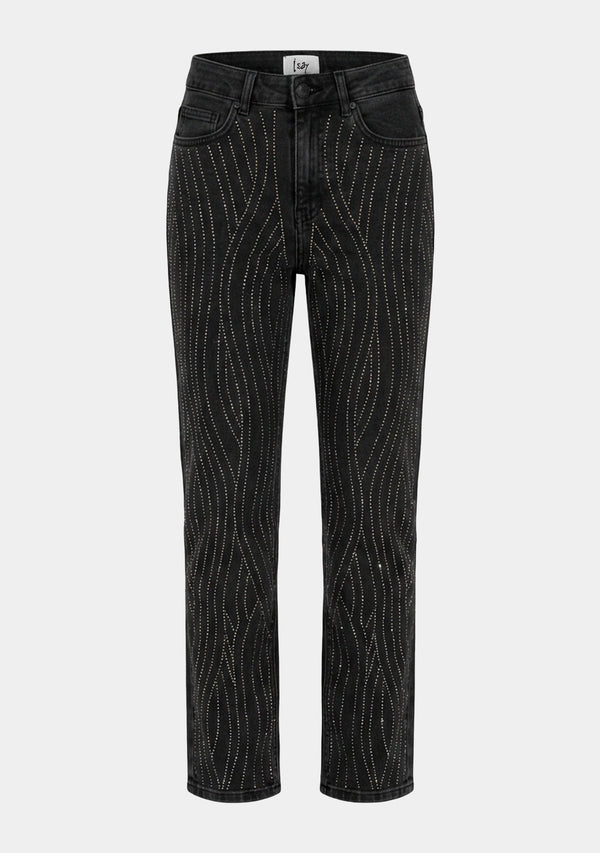 I SAY Genua Deco Jeans Pants N68 Grey w/Stones