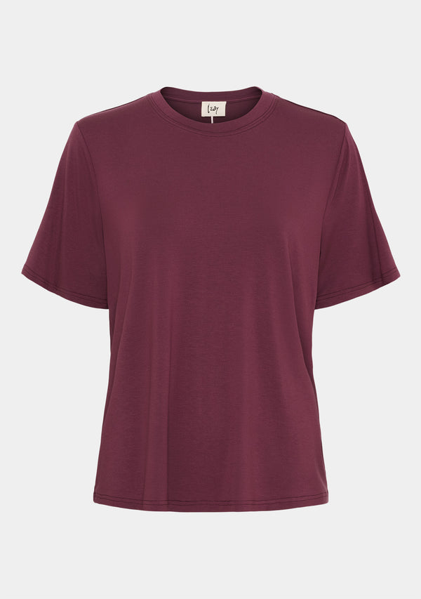 I SAY Gritt O-Neck T-Shirt T-Shirts 434 Wine