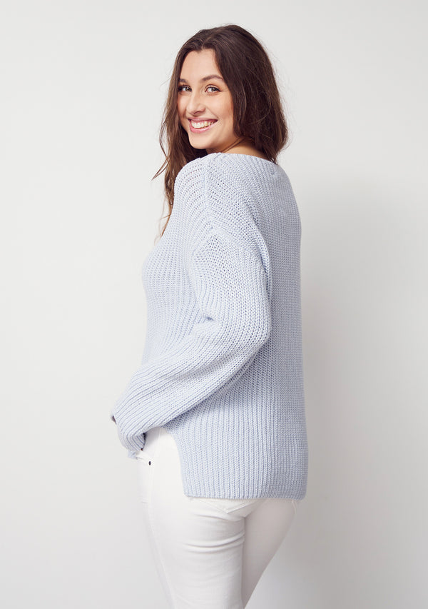 I SAY Gunda Knit Pullover Knitwear 619 Light Blue