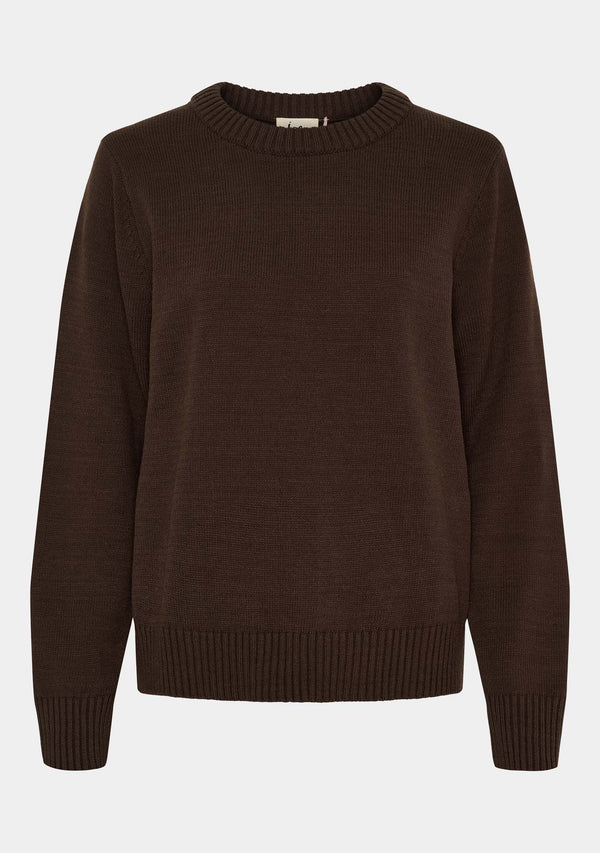 I SAY Gwen Basic Pullover Knitwear 356 Dark brown