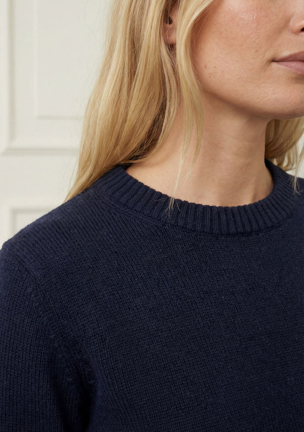 I SAY Gwen Basic Pullover Knitwear 640 Navy