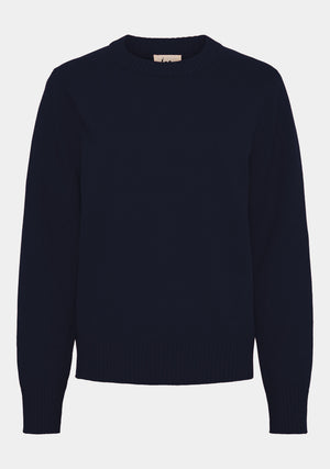 I SAY Gwen Basic Pullover Knitwear 640 Navy