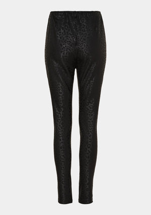 I SAY Helena PU Legging Pants M93 Black Leo