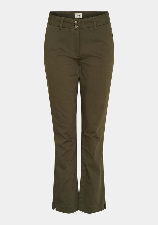 I SAY Isay Long Highwaist Chino Pants 885 Khaki