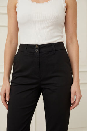 I SAY Isay Long Highwaist Chino Pants 900 Black