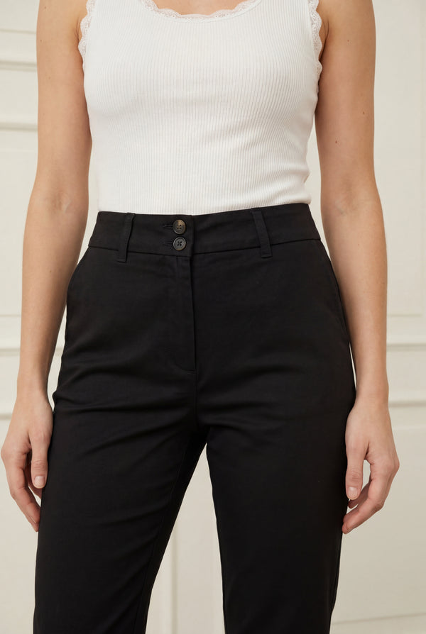 I SAY Isay Long Highwaist Chino Pants 900 Black
