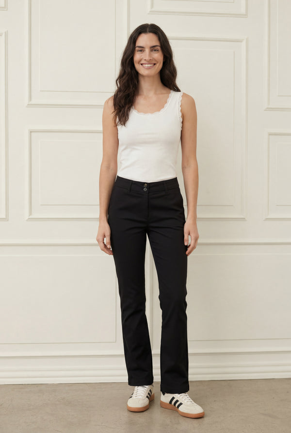 I SAY Isay Long Highwaist Chino Pants 900 Black