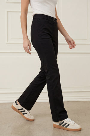 I SAY Isay Long Highwaist Chino Pants 900 Black