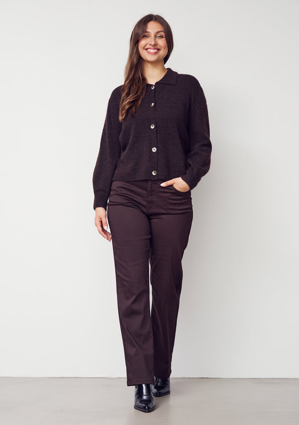 I SAY Isay Long Straight Pant Pants 356 Dark brown