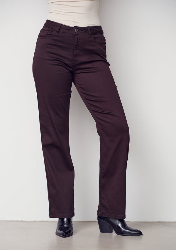 I SAY Isay Long Straight Pant Pants 356 Dark brown