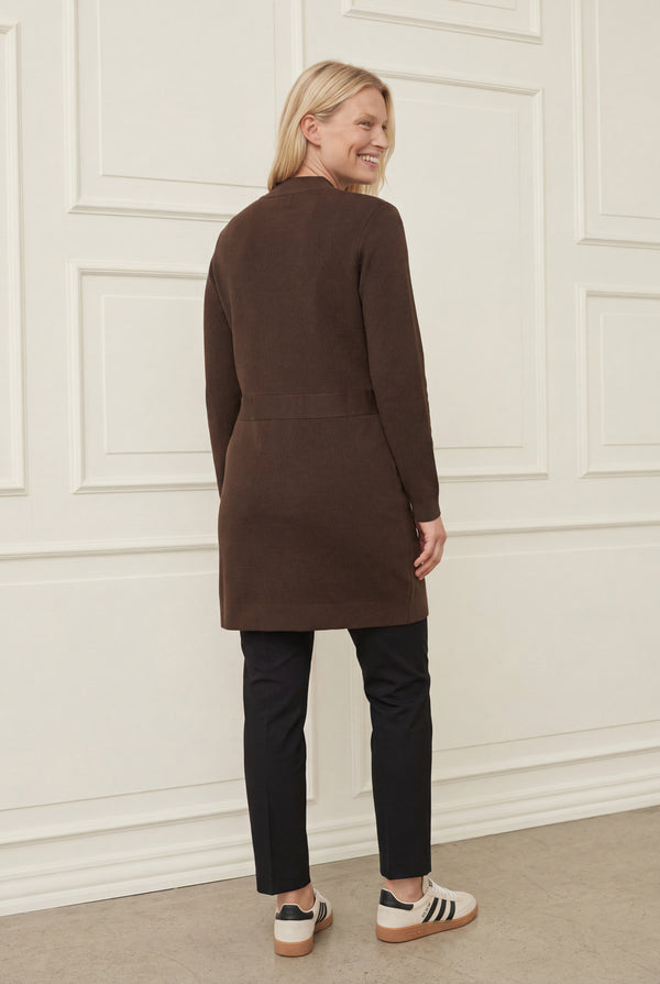 I SAY Jena Button Cardigan Knitwear 356 Dark brown