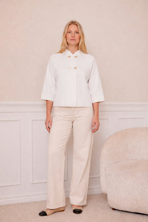 I SAY Jena Poncho Blouse Knitwear 101 Broken White