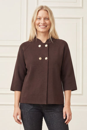 I SAY Jena Poncho Blouse Knitwear 356 Dark brown