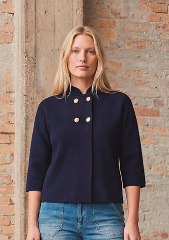 I SAY Jena Poncho Blouse Knitwear 640 Navy