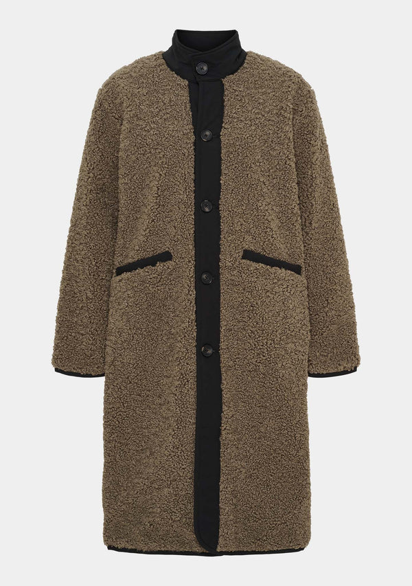 I SAY Jenka Reversible Coat Outerwear 368 Taupe