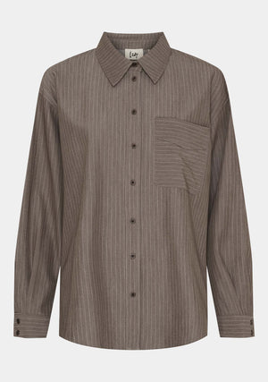 I SAY Jessi Striped Shirt Shirts H64 Taupe Pinstripe