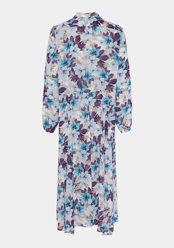 I SAY Jodie Dress Dresses L23 Blue Flower Chiffon