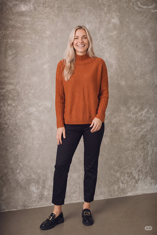I SAY Kaddy Knit Pullover Knitwear 243 Autumn Orange